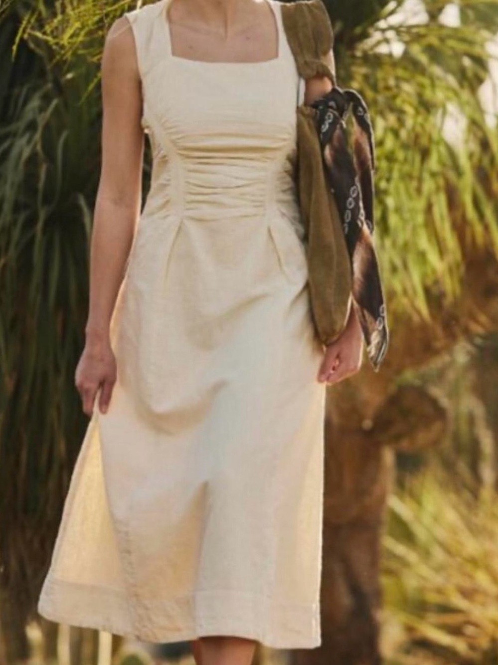 Free People Cartagena Cream Linen Blend Maxi Dress